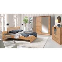 Set Mobila Dormitor Effect Lancelot - Pat 160x200 cm + Sifonier + Comoda + Noptiere